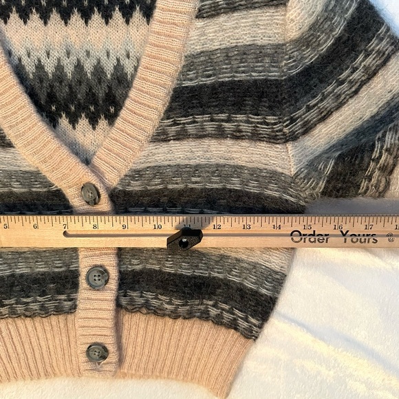 Wilfred Aritzia Striped Cadence Mohair Wool Cropped Cardigan Sweater XXS Womens - Picture 6 of 9